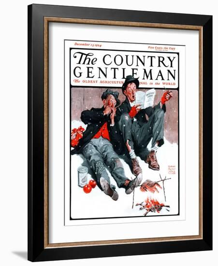 "Hobo Christmas," Country Gentleman Cover, December 13, 1924-William Meade Prince-Framed Giclee Print