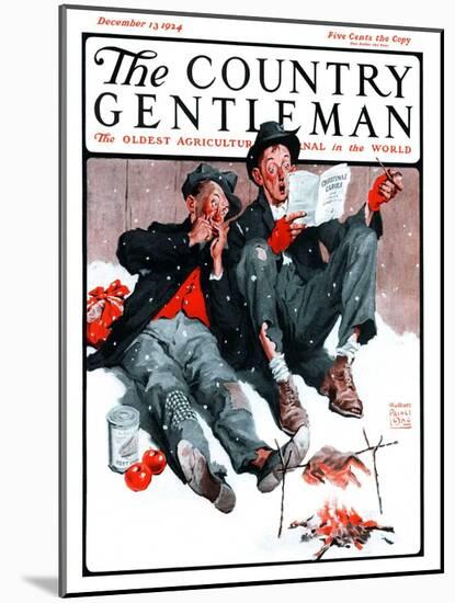 "Hobo Christmas," Country Gentleman Cover, December 13, 1924-William Meade Prince-Mounted Giclee Print