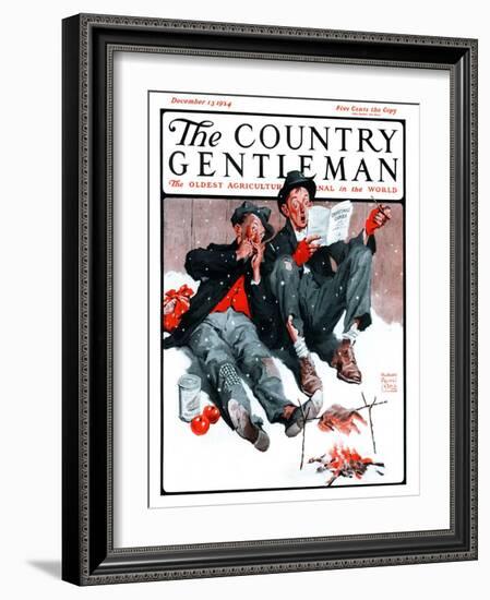 "Hobo Christmas," Country Gentleman Cover, December 13, 1924-William Meade Prince-Framed Giclee Print