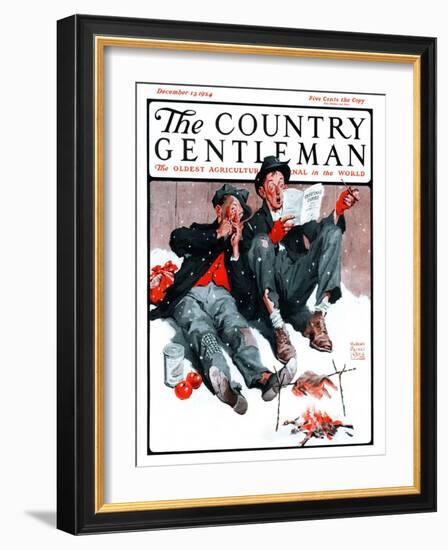 "Hobo Christmas," Country Gentleman Cover, December 13, 1924-William Meade Prince-Framed Giclee Print