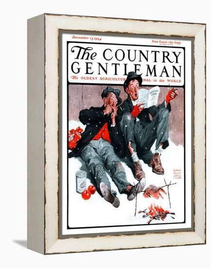 "Hobo Christmas," Country Gentleman Cover, December 13, 1924-William Meade Prince-Framed Premier Image Canvas