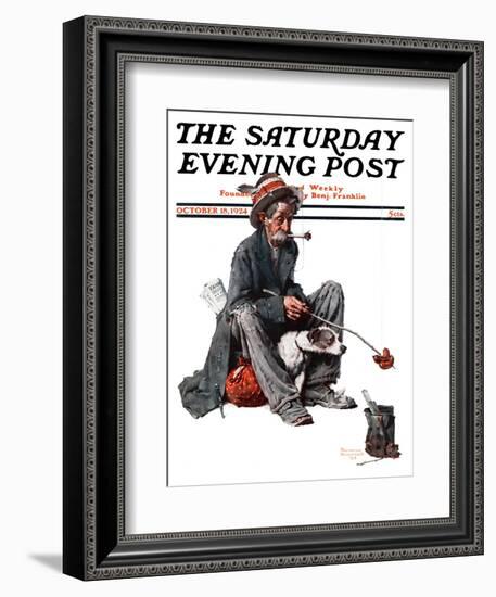 "Hobo" Saturday Evening Post Cover, October 18,1924-Norman Rockwell-Framed Giclee Print