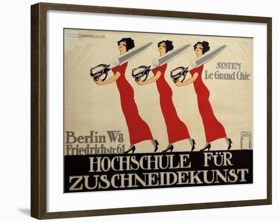 Hochschule Für Zuschneidekunst, College for Tailor Advertisement, Berlin, Germany-null-Framed Giclee Print