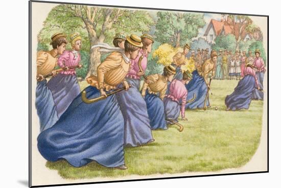 Hockey, as Played by Women in Long Skirts-Pat Nicolle-Mounted Giclee Print