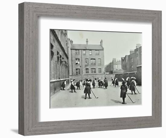 Hockey Game, Myrdle Street Girls School, Stepney, London, 1908-null-Framed Photographic Print