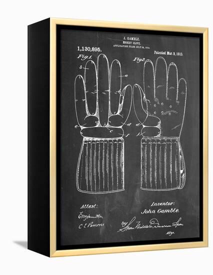 Hockey Glove Patent-null-Framed Stretched Canvas