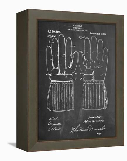 Hockey Glove Patent-null-Framed Stretched Canvas