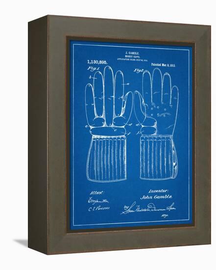 Hockey Glove Patent-null-Framed Stretched Canvas