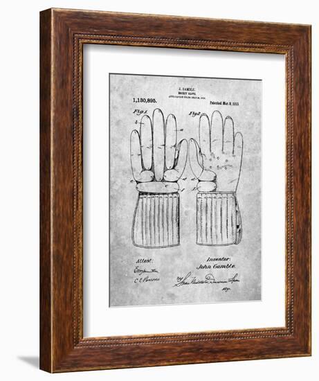 Hockey Glove Patent-Cole Borders-Framed Art Print