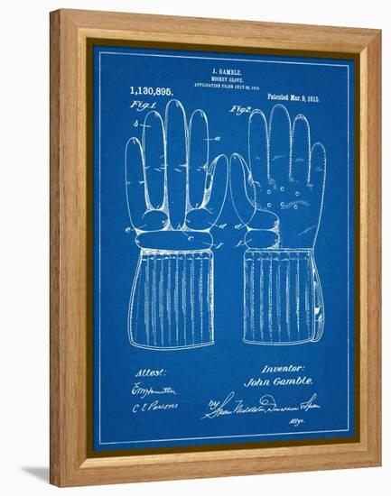 Hockey Glove Patent-null-Framed Stretched Canvas