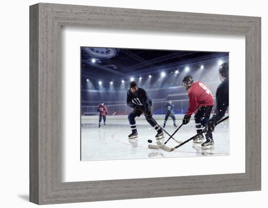 Hockey Match at Rink . Mixed Media-Sergey Nivens-Framed Photographic Print