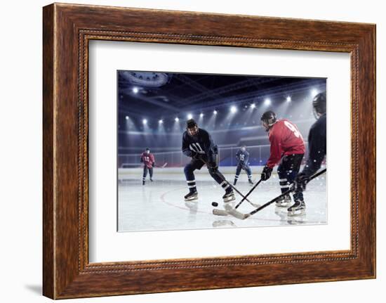 Hockey Match at Rink . Mixed Media-Sergey Nivens-Framed Photographic Print