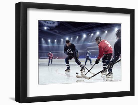 Hockey Match at Rink . Mixed Media-Sergey Nivens-Framed Photographic Print