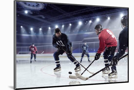 Hockey Match at Rink . Mixed Media-Sergey Nivens-Mounted Photographic Print