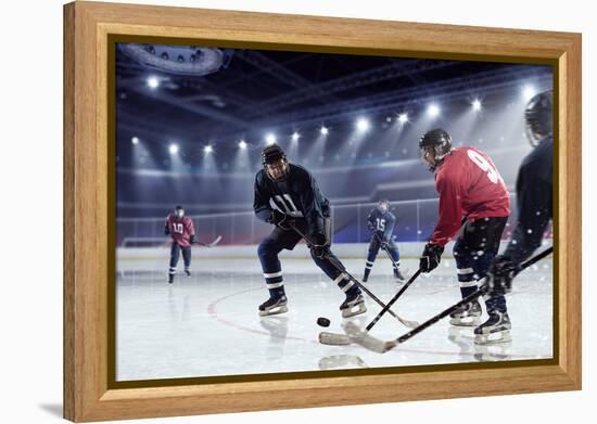 Hockey Match at Rink . Mixed Media-Sergey Nivens-Framed Premier Image Canvas