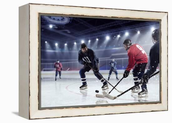 Hockey Match at Rink . Mixed Media-Sergey Nivens-Framed Premier Image Canvas