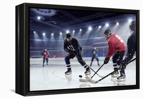 Hockey Match at Rink . Mixed Media-Sergey Nivens-Framed Premier Image Canvas