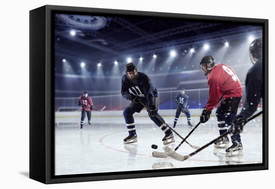 Hockey Match at Rink . Mixed Media-Sergey Nivens-Framed Premier Image Canvas