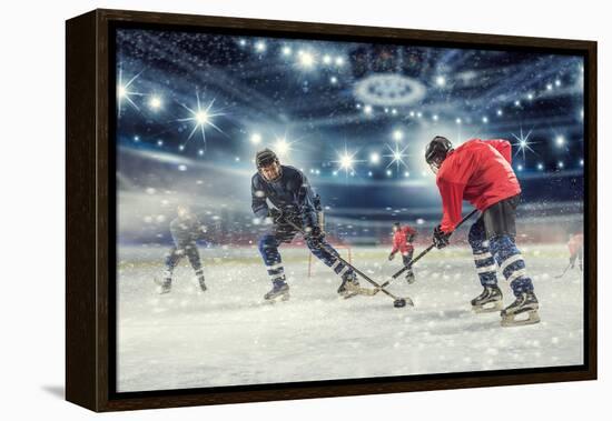 Hockey Match at Rink . Mixed Media-Sergey Nivens-Framed Premier Image Canvas