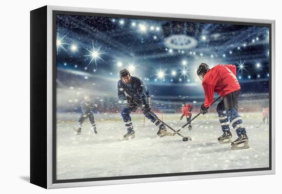 Hockey Match at Rink . Mixed Media-Sergey Nivens-Framed Premier Image Canvas