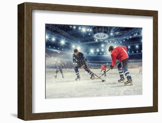 Hockey Match at Rink . Mixed Media-Sergey Nivens-Framed Photographic Print