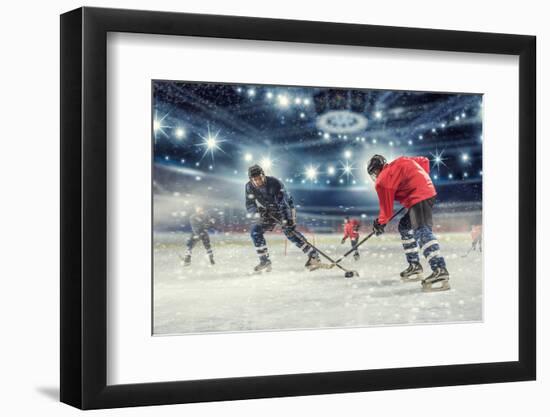 Hockey Match at Rink . Mixed Media-Sergey Nivens-Framed Photographic Print