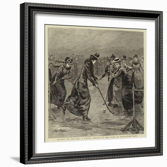 Hockey on the Ice, a Ladies' Match on the Lake in Wimbledon Park-Arthur Hopkins-Framed Giclee Print