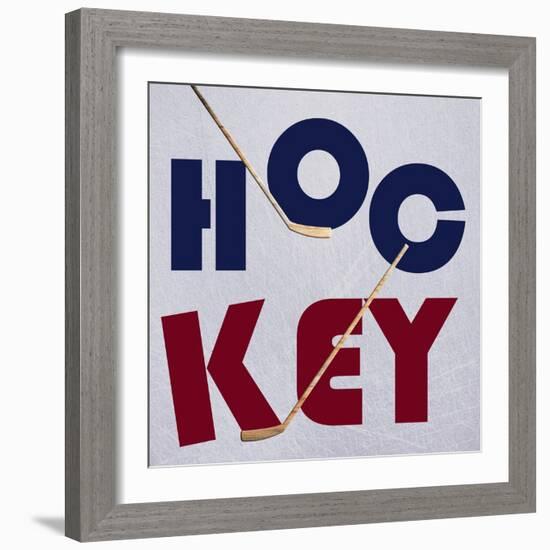 Hockey Play-Sheldon Lewis-Framed Art Print