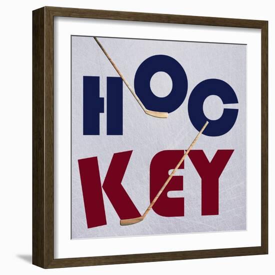 Hockey Play-Sheldon Lewis-Framed Art Print