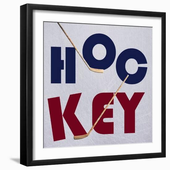 Hockey Play-Sheldon Lewis-Framed Art Print