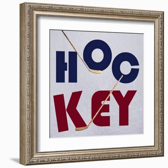 Hockey Play-Sheldon Lewis-Framed Art Print