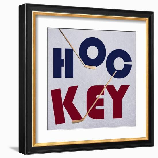 Hockey Play-Sheldon Lewis-Framed Art Print