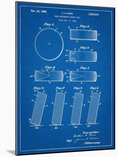 Hockey Puck Patent-null-Mounted Art Print