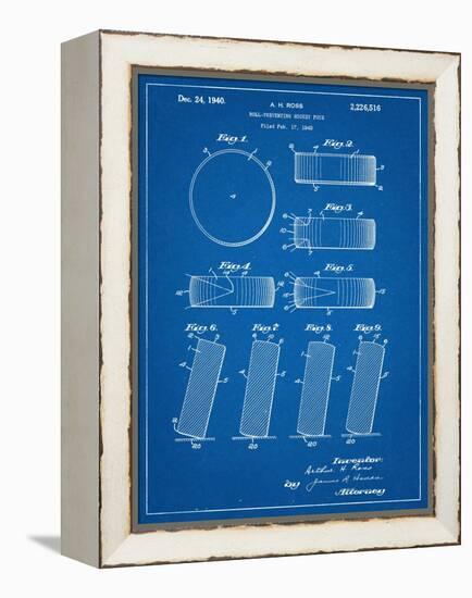 Hockey Puck Patent-null-Framed Stretched Canvas