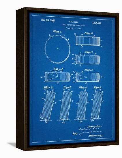 Hockey Puck Patent-null-Framed Stretched Canvas