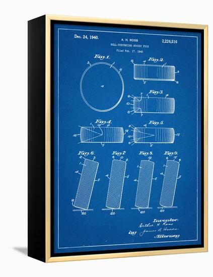 Hockey Puck Patent-null-Framed Stretched Canvas