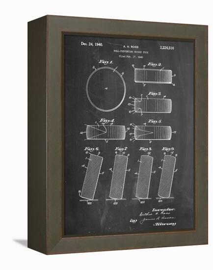 Hockey Puck Patent-null-Framed Stretched Canvas