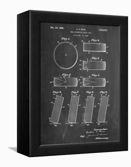 Hockey Puck Patent-null-Framed Stretched Canvas