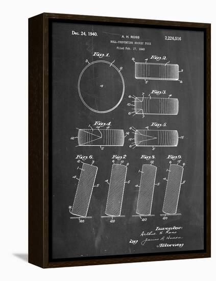 Hockey Puck Patent-null-Framed Stretched Canvas