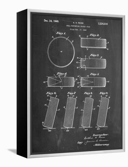 Hockey Puck Patent-null-Framed Stretched Canvas