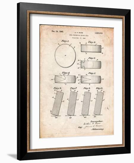 Hockey Puck Patent-Cole Borders-Framed Art Print