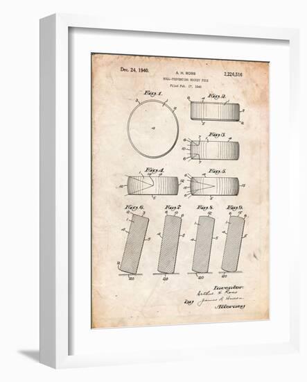 Hockey Puck Patent-Cole Borders-Framed Art Print