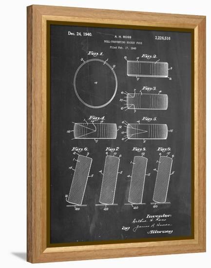 Hockey Puck Patent-null-Framed Stretched Canvas
