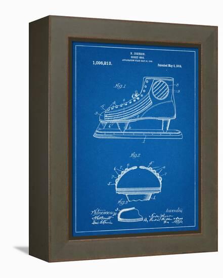 Hockey Shoe Patent-null-Framed Stretched Canvas
