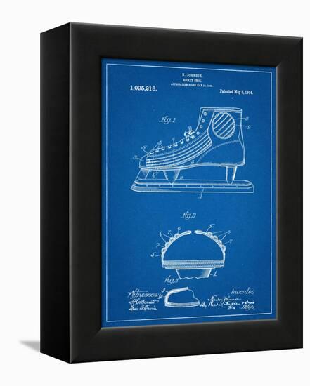 Hockey Shoe Patent-null-Framed Stretched Canvas