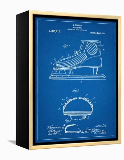 Hockey Shoe Patent-null-Framed Stretched Canvas