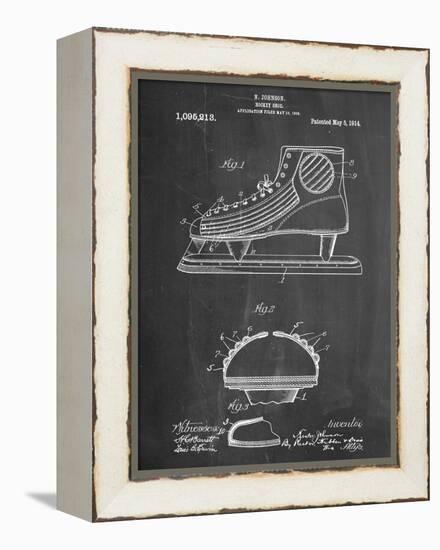 Hockey Shoe Patent-null-Framed Stretched Canvas