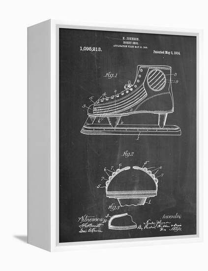 Hockey Shoe Patent-null-Framed Stretched Canvas