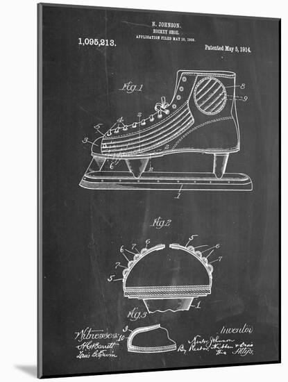 Hockey Shoe Patent-null-Mounted Art Print