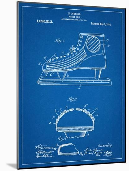 Hockey Shoe Patent-null-Mounted Art Print